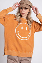 Load image into Gallery viewer, Easel Mineral Wash Smiley Face Pullover
