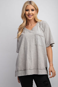 Easel Washed Cotton Basic Tee