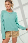 Easel Mineral Washed Terry Knit Pullover