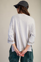 Load image into Gallery viewer, Easel Mineral Washed Terry Floral Peace Sign Pullover
