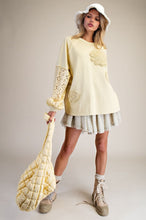Load image into Gallery viewer, Easel Eyelet Lace Washed Terry Pullover
