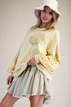 Load image into Gallery viewer, Easel Eyelet Lace Washed Terry Pullover
