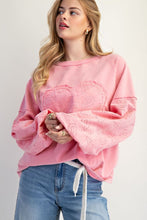 Load image into Gallery viewer, Easel Embo Sleeve Inset Washed Terry Knit Pullover
