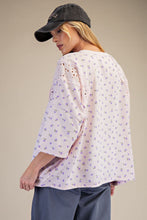 Load image into Gallery viewer, Easel Daisy Patch Front Soft Washed Terry Top
