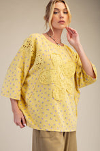 Load image into Gallery viewer, Easel Daisy Patch Front Soft Washed Terry Top
