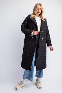 Easel Quilted Long Jacket