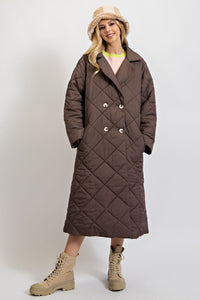 Easel Quilted Long Jacket