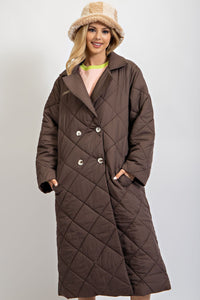 Easel Quilted Long Jacket