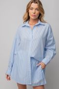 Easel Cotton Voile Stripe B/D Shirt