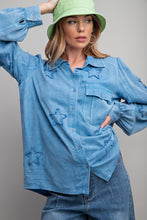 Load image into Gallery viewer, Easel Star Patch Washed Button Down Shirt

