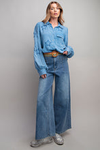 Load image into Gallery viewer, Easel Star Patch Washed Button Down Shirt

