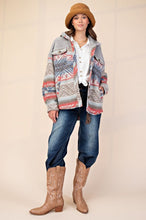 Load image into Gallery viewer, Easel Ethnic Print Button Down Shacket
