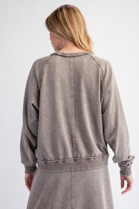 Easel Mineral Washed Terry Knit Pullover