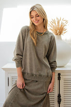 Load image into Gallery viewer, Easel Mineral Washed Terry Knit Pullover
