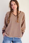 Load image into Gallery viewer, Easel Striped Washed Terry Pullover
