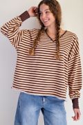 Load image into Gallery viewer, Easel Striped Washed Terry Pullover
