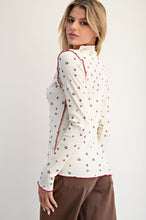 Load image into Gallery viewer, Easel Cherry Embroidered Thermal Top
