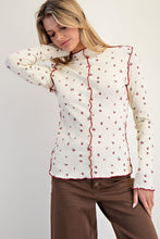Load image into Gallery viewer, Easel Cherry Embroidered Thermal Top
