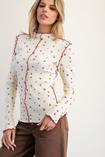 Load image into Gallery viewer, Easel Cherry Embroidered Thermal Top
