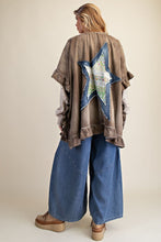 Load image into Gallery viewer, Easel Star Patch Back Washed Chambray Duster

