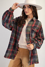 Load image into Gallery viewer, Easel Washed Plaid Shirt Tunic
