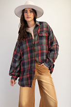 Load image into Gallery viewer, Easel Washed Plaid Shirt Tunic
