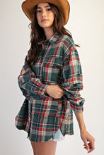 Load image into Gallery viewer, Easel Washed Plaid Shirt Tunic
