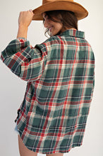 Load image into Gallery viewer, Easel Washed Plaid Shirt Tunic
