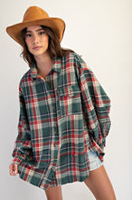 Load image into Gallery viewer, Easel Washed Plaid Shirt Tunic
