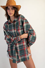 Load image into Gallery viewer, Easel Washed Plaid Shirt Tunic
