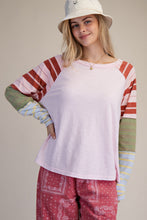 Load image into Gallery viewer, Easel Long Sleeve Stripe Mix Cotton Top
