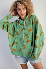 Load image into Gallery viewer, Easel Tiger Printed Washed Terry Hoodie Pullover
