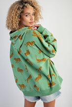Load image into Gallery viewer, Easel Tiger Printed Washed Terry Hoodie Pullover
