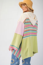 Load image into Gallery viewer, Easel Color Block Multi Crochet Terry Knit Hoodie
