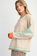 Load image into Gallery viewer, Easel Star Patch Mineral Washed Knit Pullover

