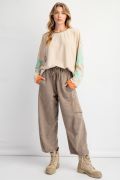 Easel Star Patch Mineral Washed Knit Pullover