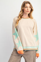 Load image into Gallery viewer, Easel Star Patch Mineral Washed Knit Pullover
