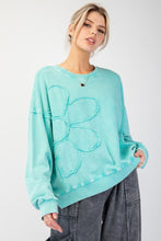 Load image into Gallery viewer, Easel Flower Patch Washed Terry Knit Pullover
