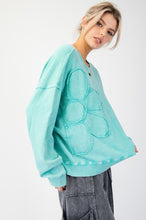 Load image into Gallery viewer, Easel Flower Patch Washed Terry Knit Pullover
