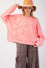 Load image into Gallery viewer, Easel Flower Patch Washed Terry Knit Pullover
