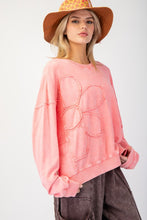 Load image into Gallery viewer, Easel Flower Patch Washed Terry Knit Pullover
