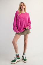 Load image into Gallery viewer, Easel Flower Patch Washed Terry Knit Pullover

