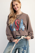 Load image into Gallery viewer, Easel USA Patch Washed Terry Pullover
