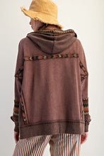 Load image into Gallery viewer, Easel Daisy Patch Washed Terry Hoodie Pullover
