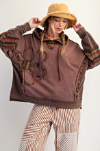 Load image into Gallery viewer, Easel Daisy Patch Washed Terry Hoodie Pullover
