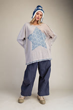 Load image into Gallery viewer, Easel Star Patch Detailing Washed Waffle Knit Top

