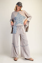 Load image into Gallery viewer, Easel Star Patch Detailing Washed Waffle Knit Top
