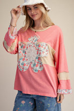 Load image into Gallery viewer, Easel Daisy Print Patch Washed Cotton Boxy Top
