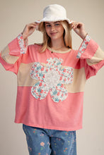 Load image into Gallery viewer, Easel Daisy Print Patch Washed Cotton Boxy Top
