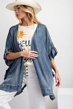 Load image into Gallery viewer, Easel Washed Denim Cardigan
